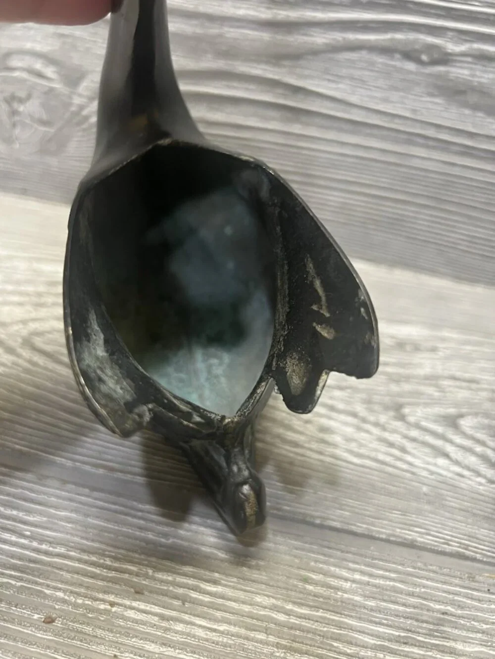 Decorative Swans Figurines Vases Set of 2 Bronze Look MCM Midcentury Decor Heavy